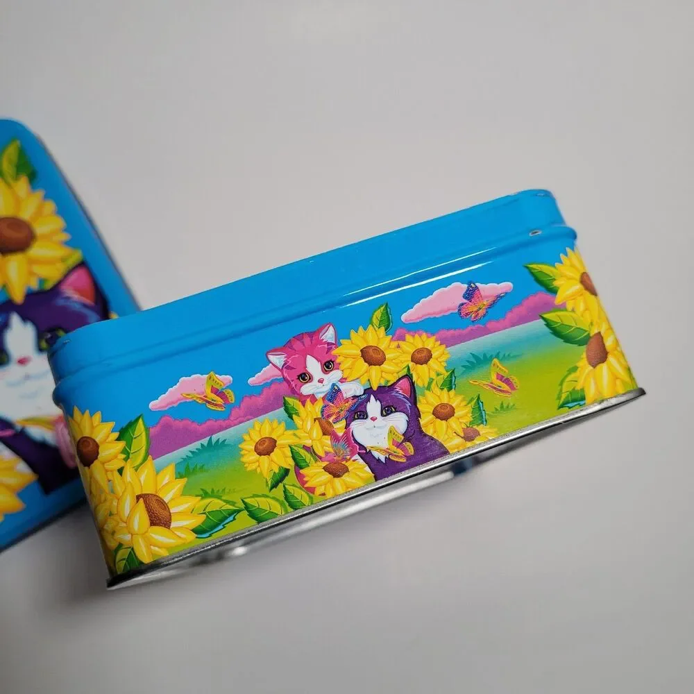 Lisa Frank Sunflower Kittens Collector Tin Playtime Vintage 90s Metal Box Empty